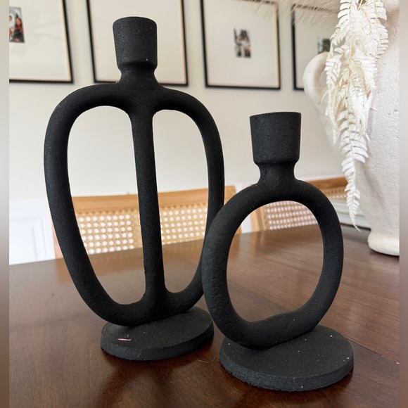 H&M home decor metal candle sticks holder matte modern neutral abstract CB2 RH - Picture 8 of 8